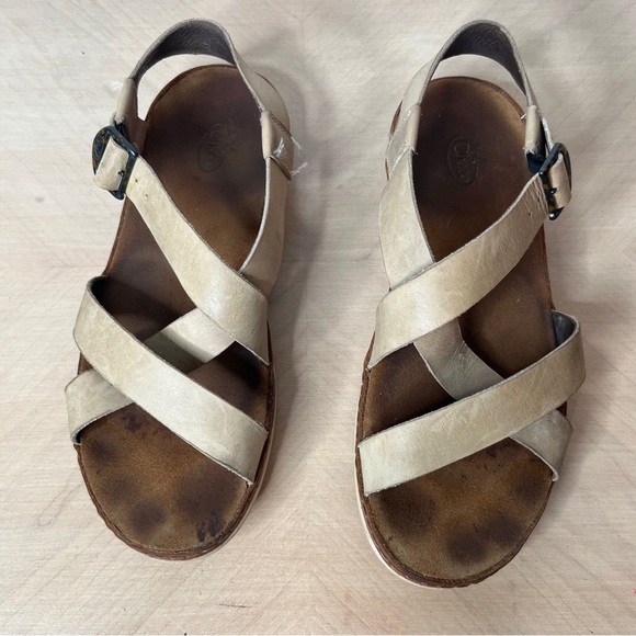 Chaco Wayfarer Sandals Buckle Ankle Strap Leather Tan Womens Size 8 - Picture 3 of 12